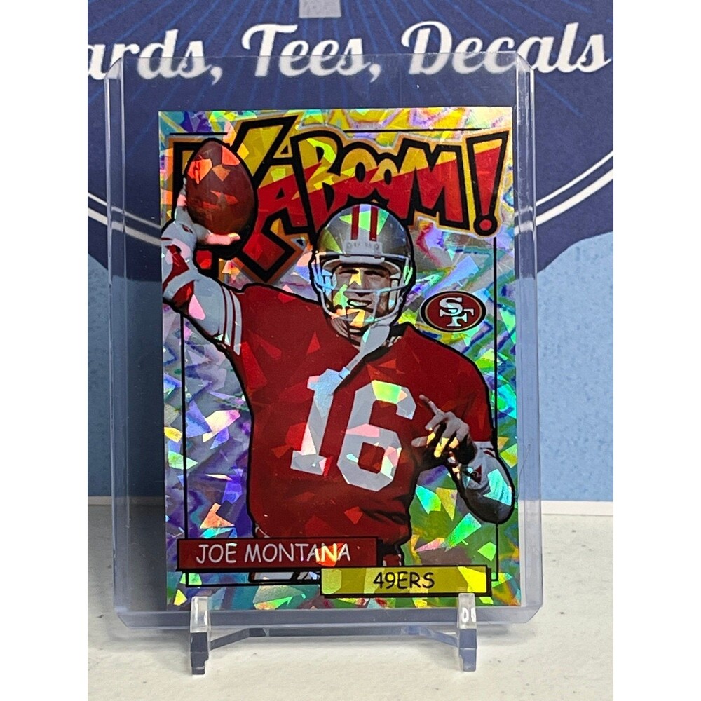 Joe Montana San Francisco 49ers Kaboom Custom Cracked Ice Holographic NFL Card
